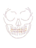 Glow in the Dark Skull Face Jewels Sticker - Clear - One Size