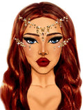 Star Sign Face Jewels Sticker - Gold - One Size