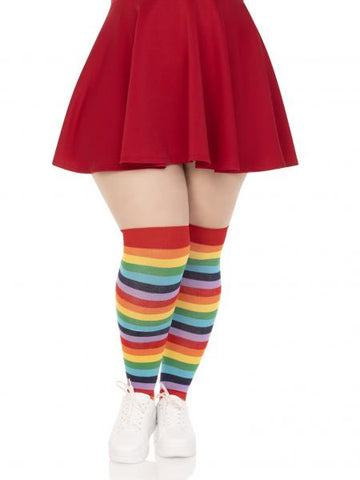 Stripped Thigh High Rainbow - 1X-2X