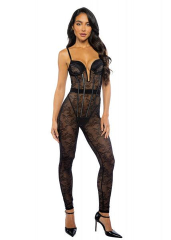 Belle Noir Catsuit - Black -