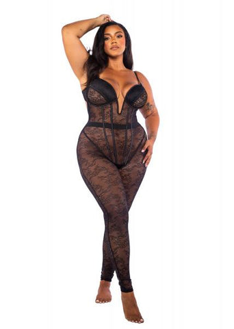 Belle Noir Catsuit - Black -