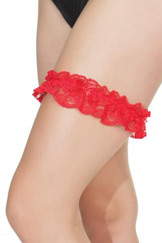 Lace Leg Garter - Red - One Size