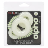 Alpha™ Glow-In-The-Dark Liquid Silicone 3 Ring Set