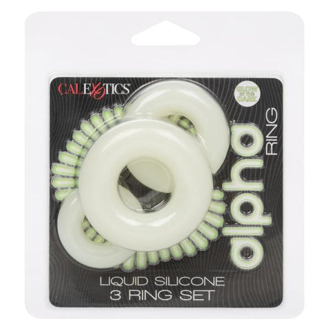 Alpha™ Glow-In-The-Dark Liquid Silicone 3 Ring Set