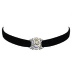 Oval Rose Choker Necklace - Ivory