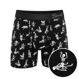 The Bare Back Bones | Glow in the Dark Skeletons Ball Hammock® Pouch Underwear With Fly -