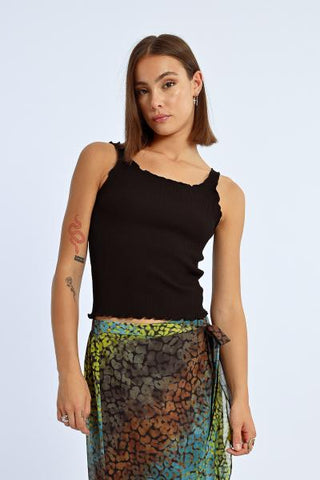 Ribbed Tank Top - Black -