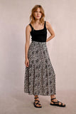 Leopard Print Long Skirt with Ruffles - Beige Geeta -