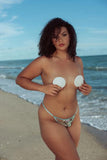 Embroidery G-String - Powder Blue Multi -