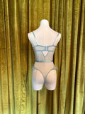 Embroidery Underwire Bodysuit - Powder Blue Multi -
