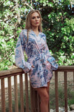 Satin Short Robe - Spring Toile -