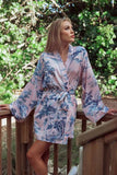 Satin Short Robe - Spring Toile -