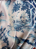 Satin Short Robe - Spring Toile -