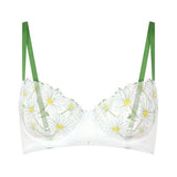 Dance des Fleurs Underwire Bra - White/Green -
