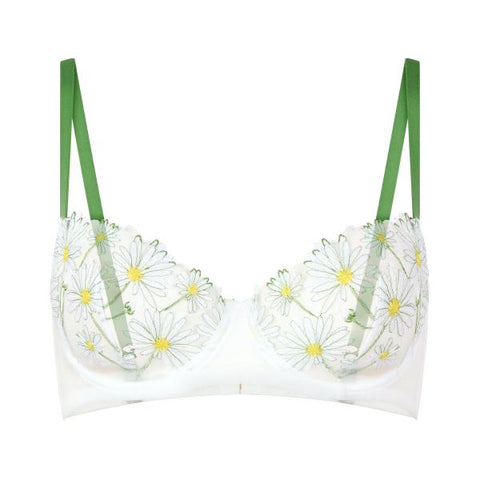 Dance des Fleurs Underwire Bra - White/Green -