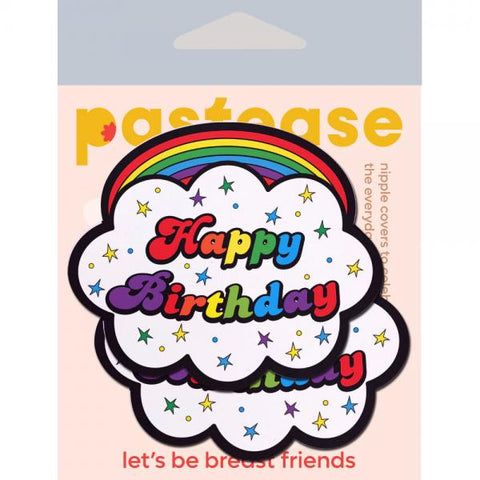Pastease® - Rainbow 'Happy Birthday' Cloud Nipple Pasties