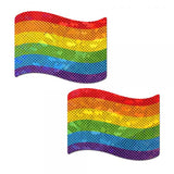 Pastease® - Gay Rainbow Waving Flag Nipple Pasties