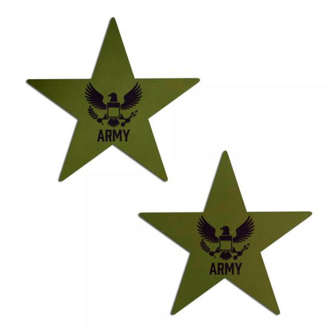Pastease® - Military US Army Insignia Nipple Pasties - Black on Green