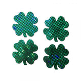 Pastease® Petites - Two-Pair Disco Ball Glittery Green Clover Nipple Pasties