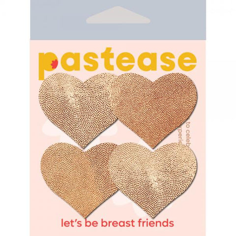 Pastease® Petites - Two-Pair Hearts Nipple Covers - Rose Gold