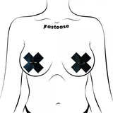 Pastease® - Liquid Plus X with Barbell Piercing Nipple Covers - Black