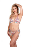 Fairy Mushroom, Flower and Butterflies Bra and Belt Set - Multi - One Size