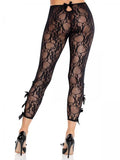 Flora Capri Footless Capri Tights - Black - One Size