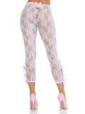 Flora Capri Footless Capri Tights - White - One Size