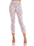 Flora Capri Footless Capri Tights - White - One Size