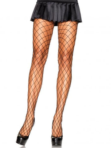Diamond Net Pantyhose - Black