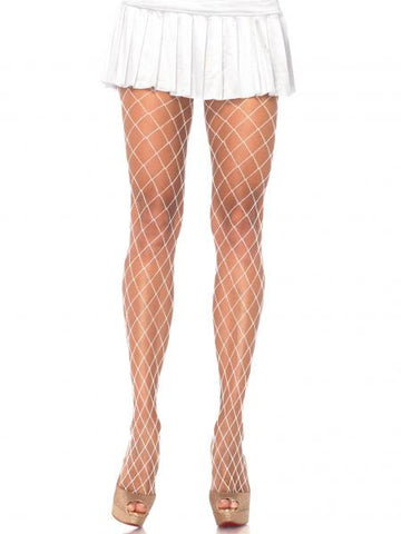 Diamond Net Panty Hose White
