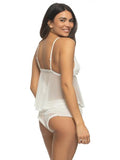 Veil Ruffle Cami and Rumba Panty Two Piece Set - Cloud Dancer -