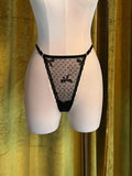 Bow Mesh G-String - Black -