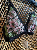 Embroidery V-Neck Bralette - Hydrangea Night -
