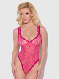 Yvone Lace Wireless Bodysuit - Purple Fuchsia -