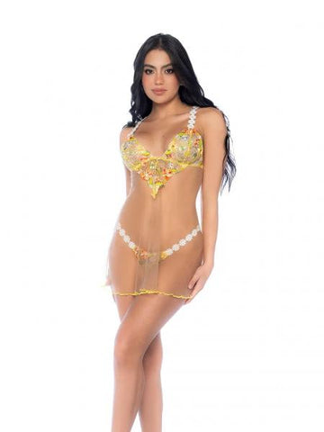 Sunlit Bliss Babydoll and Thong -