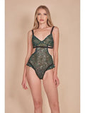 Johari Flutter Hip Mesh Bodysuit - Green -