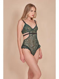Johari Flutter Hip Mesh Bodysuit - Green -