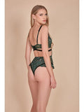 Johari Flutter Hip Mesh Bodysuit - Green -