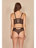 Josey Mesh with Chain Bustier Set - Black -