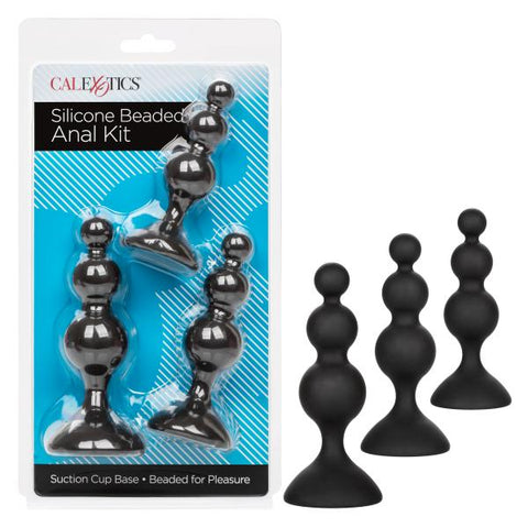 Silicone Beaded Anal Kit - Black