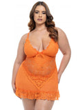 Soft Cup Lace Babydoll with G-String - Dragon Fire -