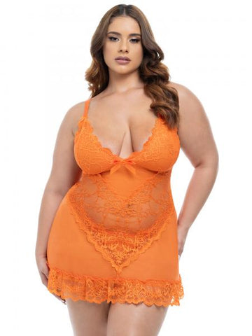 Soft Cup Lace Babydoll with G-String - Dragon Fire -