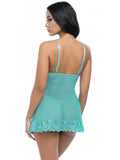 Soft Cup Lace Babydoll with G-String - Mojito -