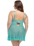 Soft Cup Lace Babydoll with G-String - Mojito -