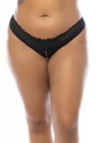 Black - Crotchless Pearl Thong