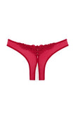 Red - Crotchless Pearl Thong