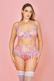 Laurie Three Piece Bra Set - Pink -