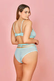 Take A Bow Lace and Mesh Bra Set - Mint -