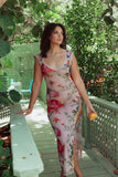 Mesh Maxi Slip - 3D Mesh Floral Print -